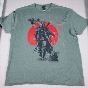 Star Wars The Mandalorian Grogu Graphic T-Shirt Men's XL Green Short Sleeve